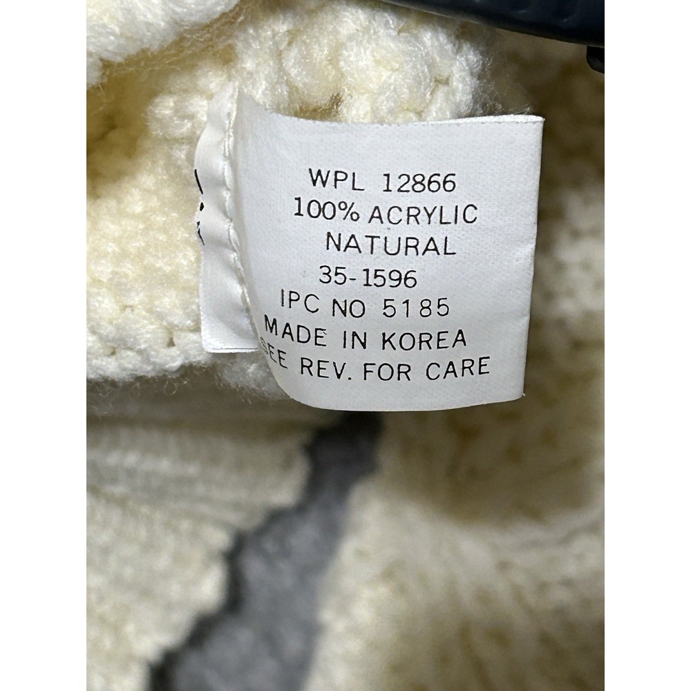 Vintage Sweater Emporium White Ivory Cream Cable Knit Fisherman Chunky Cozy - Picture 12 of 13